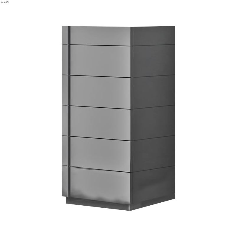 Braga Premium Grey Lacquer 6 Drawer Chest