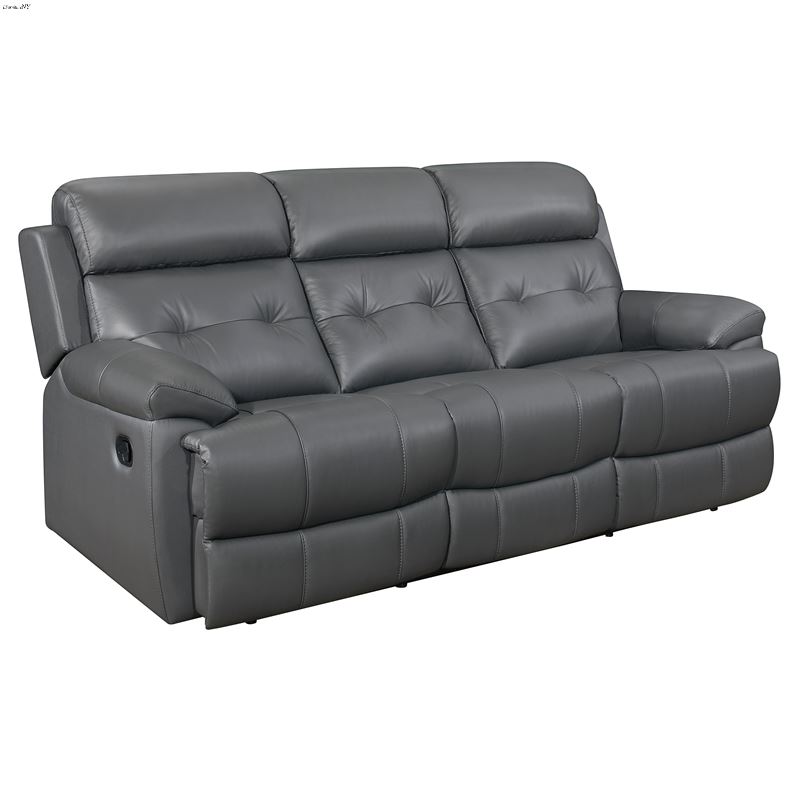 Lambent Dark Grey Leather Reclining Sofa 9529DGY-3