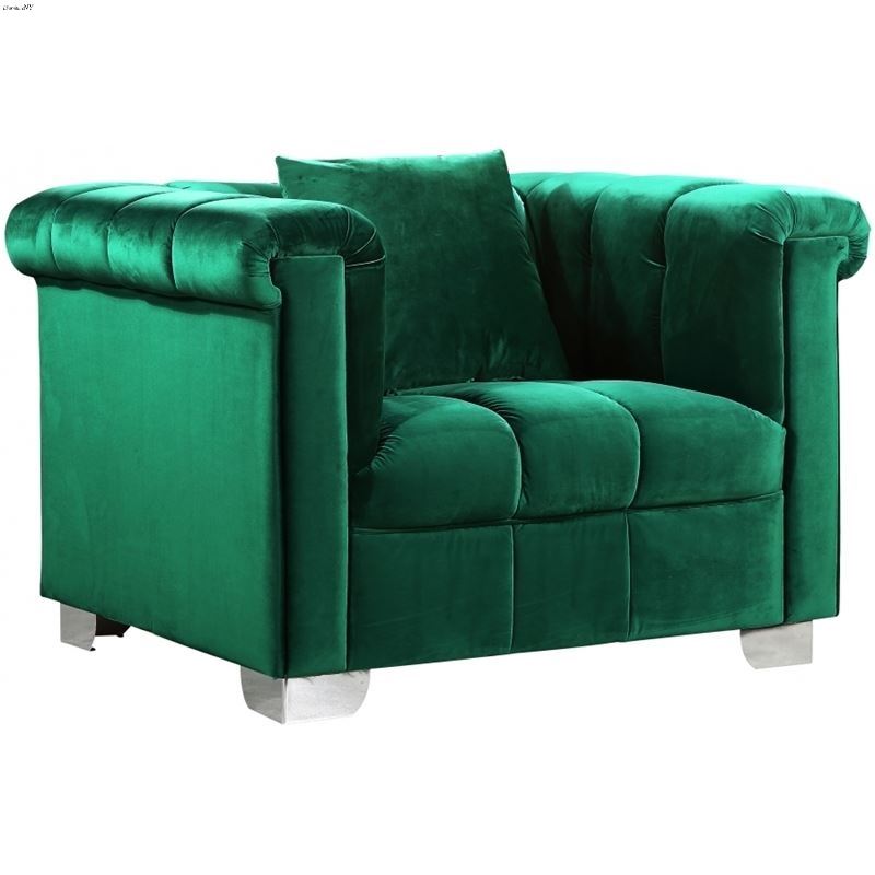 Kayla Green Velvet Tufted Chair