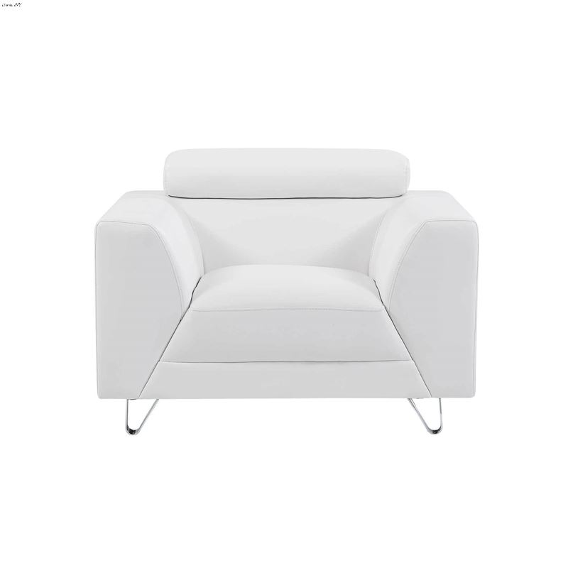Modern White Leatherette Chair U8210