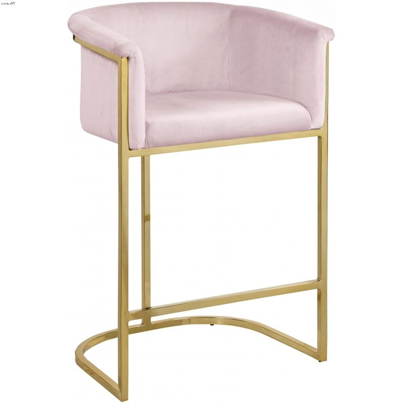 Donatella Pink Velvet Counter Stool