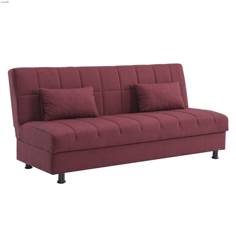 Sasta Burgundy Convertible Sofa bed with Storage