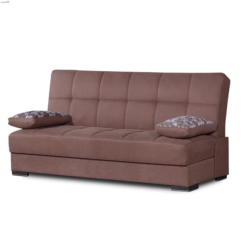 Soho Brown Upholstered Convertible Sofa Bed with S