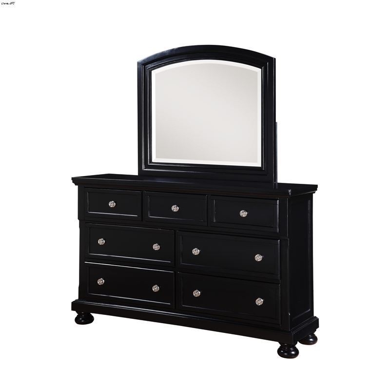 Port Black Bedroom Dresser + Mirror G7025A