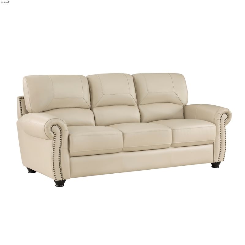 Foxborough Cream Leather Rolled Arm Sofa 9269CR