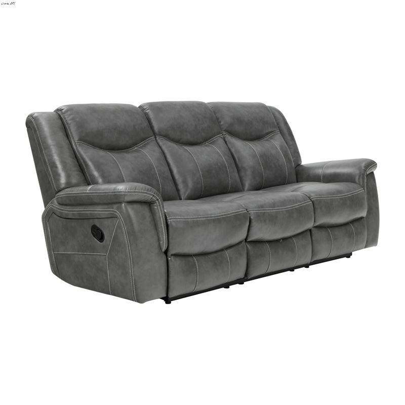 Conrad Grey Leatherette Reclining Sofa 650354