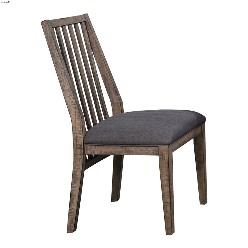 Codie Distressed Brown Slat Back Dining Side Chair