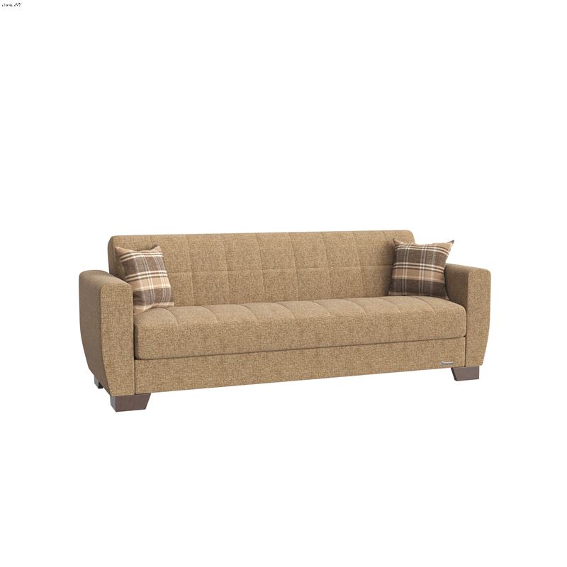 Barato Brown Upholstered Convertible Sofa Bed with