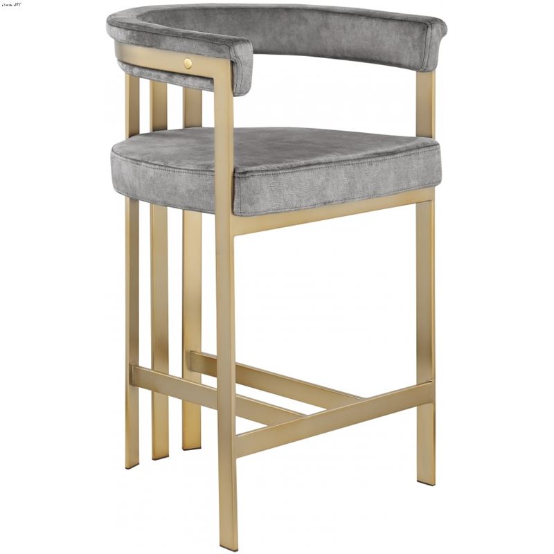 Marcello Grey Velvet Counter Stool