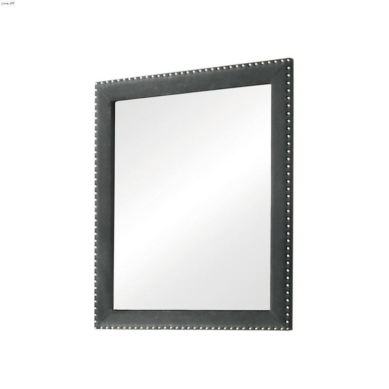 Melody Rectangular Pacific Grey Upholstered Mirror