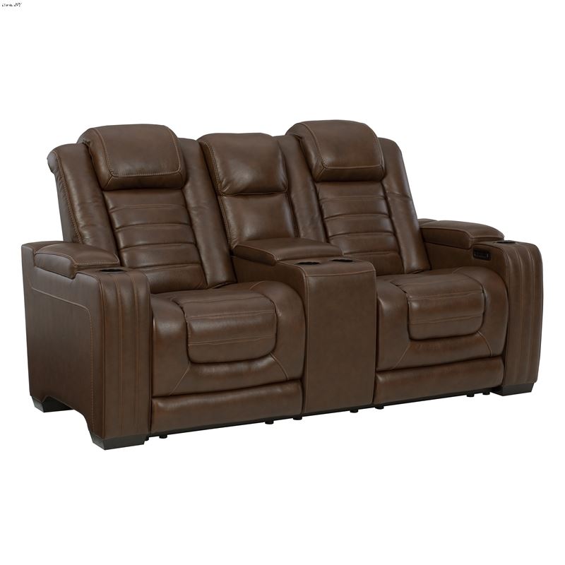 Backtrack Chocolate Leather Power Reclining Lovese