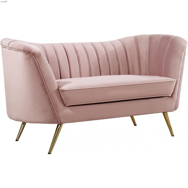 Margo Pink Velvet Love Seat