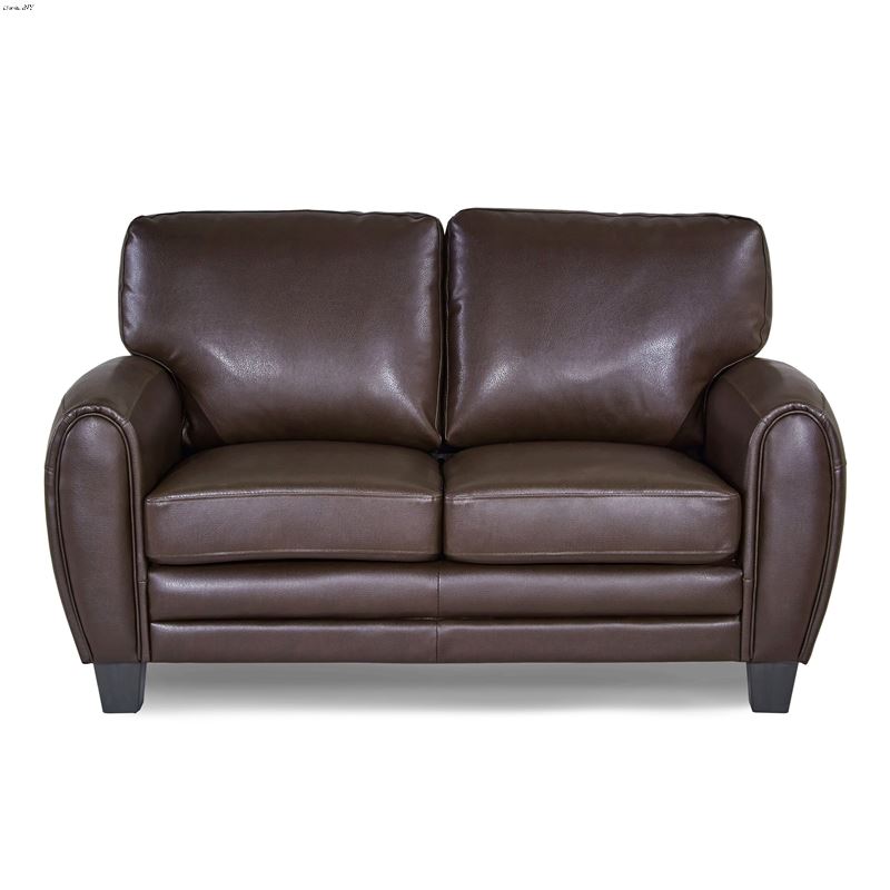 Rubin Brown Bonded Leather Love Seat 9734DB-2