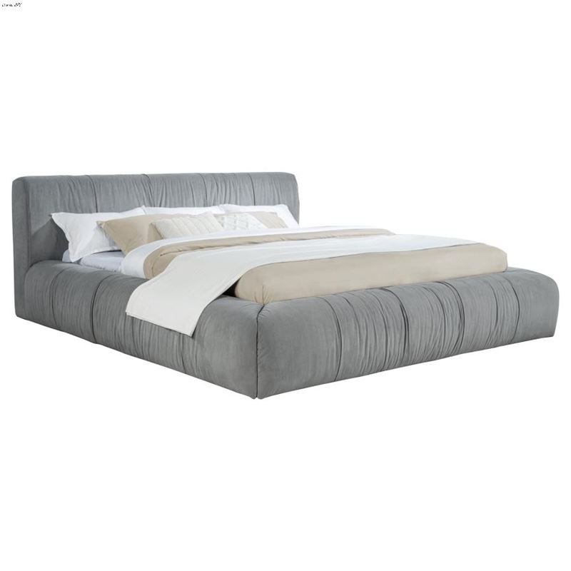 Wilshire Grey Upholstered Platform Bed 315981