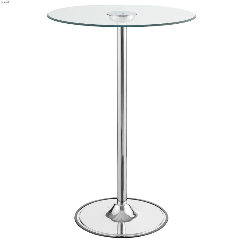 Thea Round 28 inch Glass Top LED Bistro Bar Table 