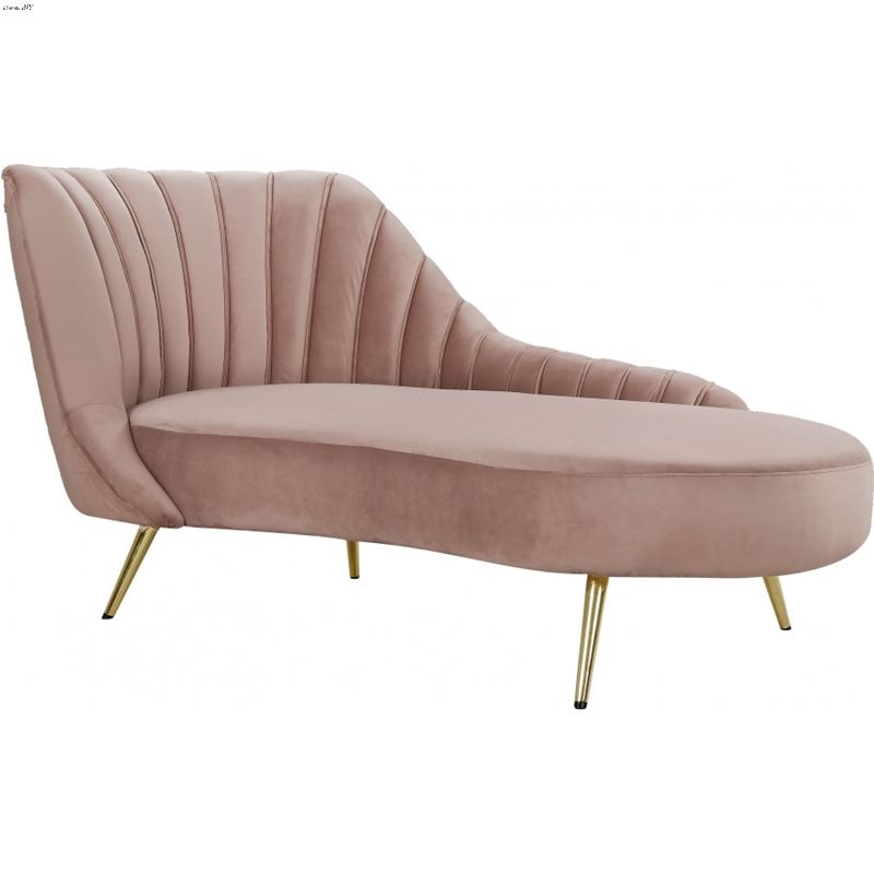 Margo Pink Velvet Upholstered Tufted Chaise