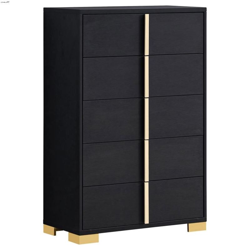 Marceline Black 5 Drawer Chest 222835