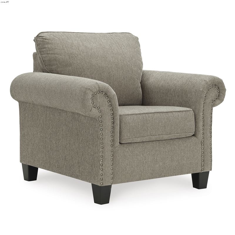 Shewsbury Pewter Fabric Rolled Arm Chair 47202