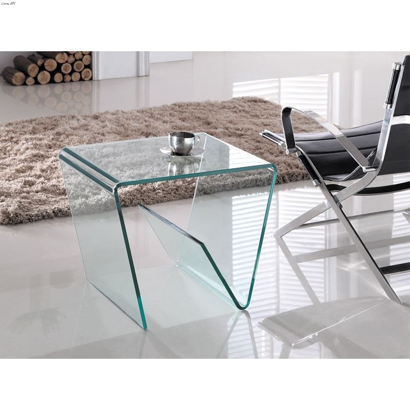 Capri Clear Glass End Table by Casabianca Home
