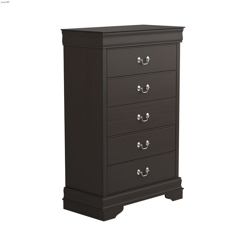 Louis Philippe Cappuccino 5 Drawer Chest 202415