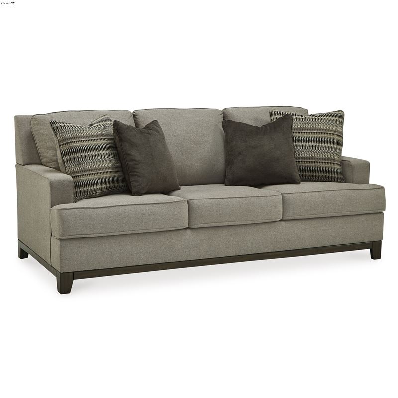 Kaywood Granite Fabric Sofa with Wood Trim 56303