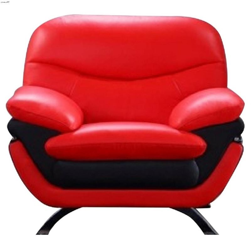 Jonus Modern Red and Black Leather Chair By BH Des
