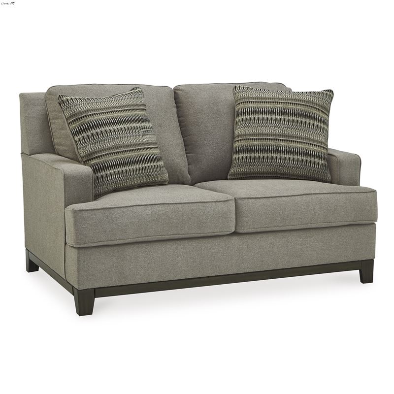 Kaywood Granite Fabric Loveseat with Wood Trim 563