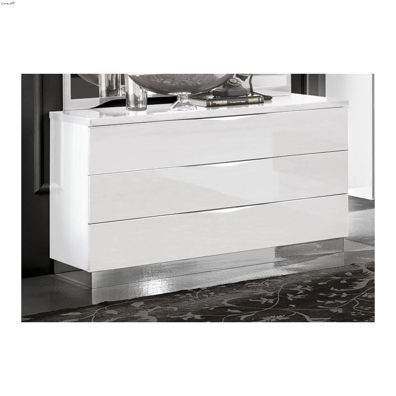 Onda Modern White 4 Drawer Single Dresser by Camel