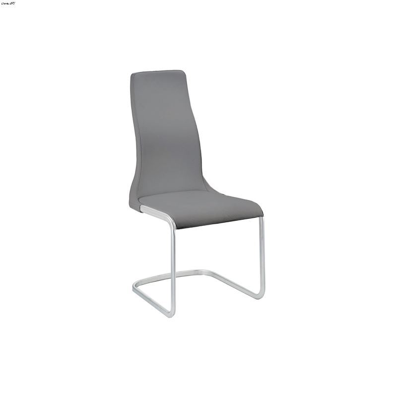 Vero Dark Grey Leather Dining Chair by Casabianca