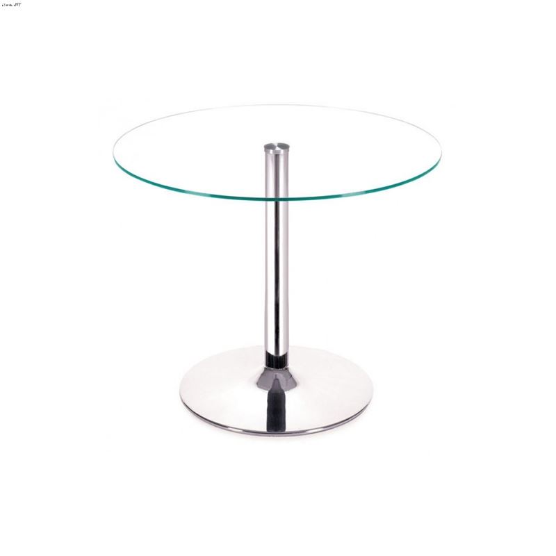 Galaxy 39 inch Round Glass and Chrome Dining Table 102151