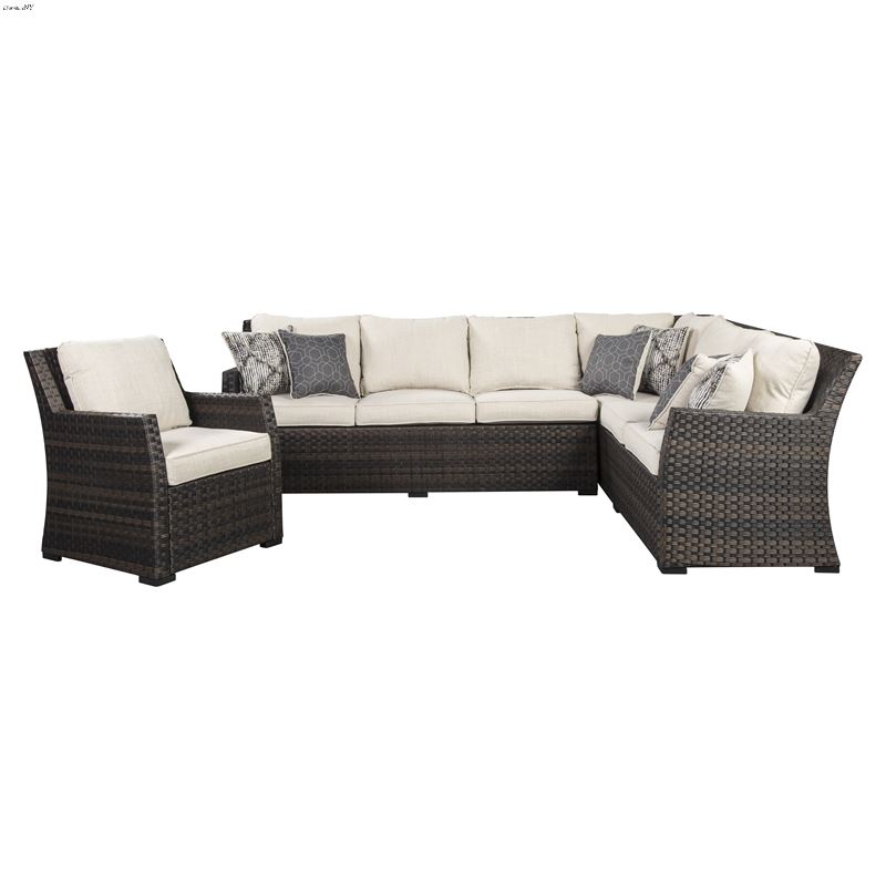 Easy Isle 3 Piece Sectional and Chair Set P455-822
