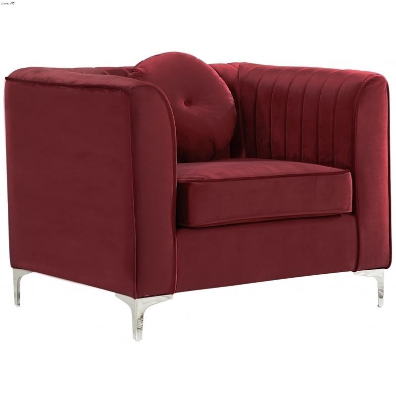 Isabelle Burgundy Velvet Chair