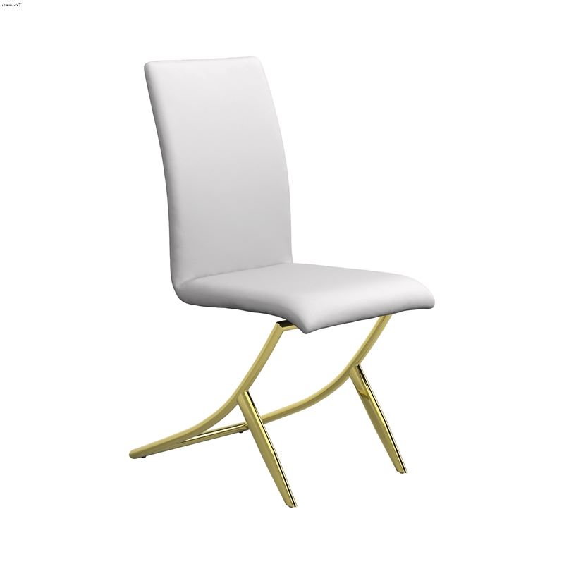 Chanel Upholstered Side Chair White And Gold 10517