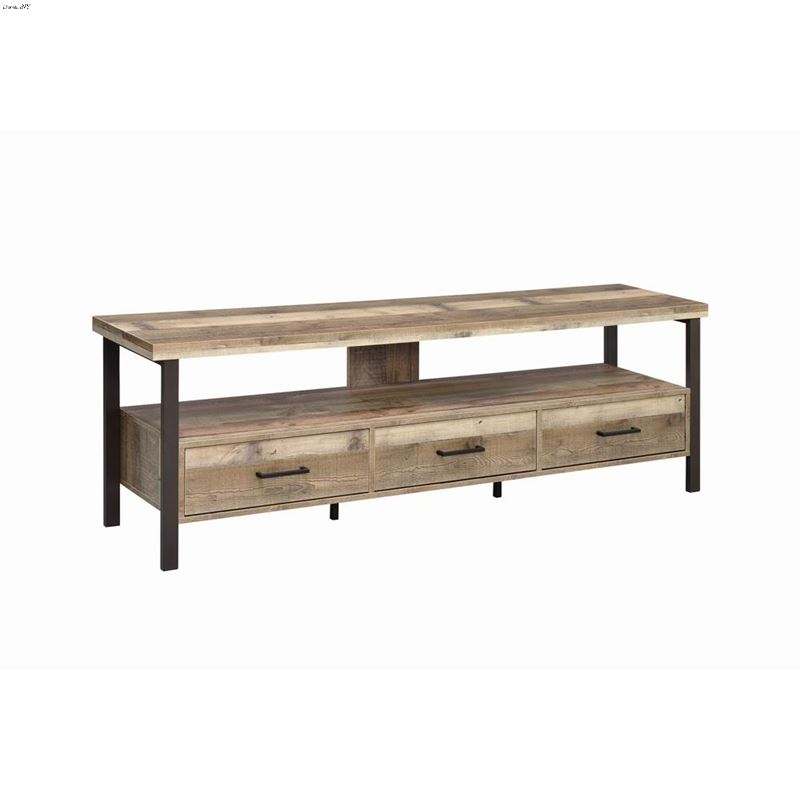 Weathered Pine 71 inch 3 Drawer TV Stand 721891
