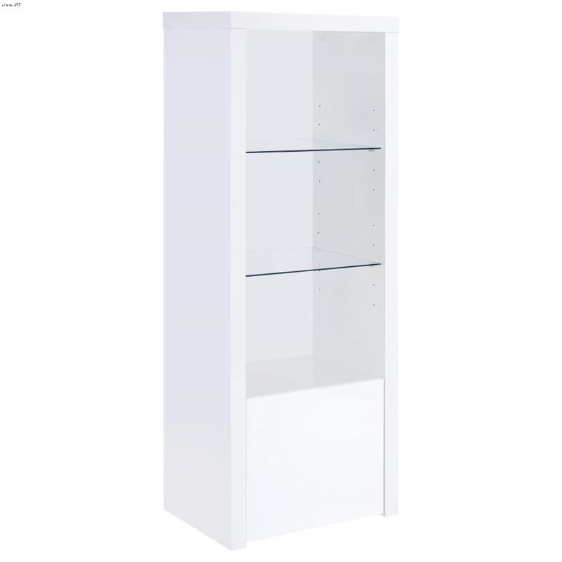 Jude High Gloss White 3 Shelf Media Tower 704254