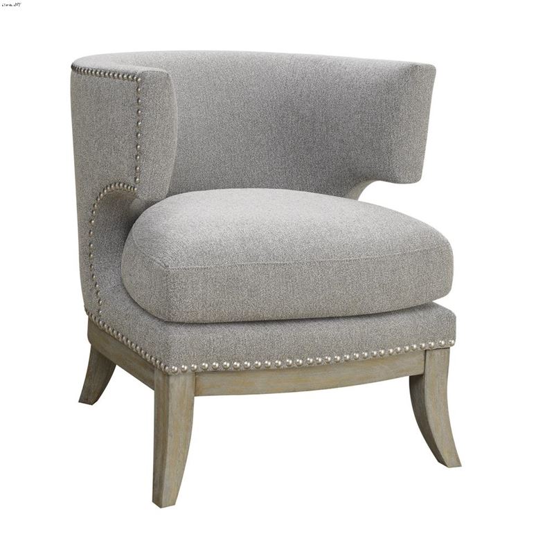 Dominic Grey Barrel Back Weathered Accent Chair 90