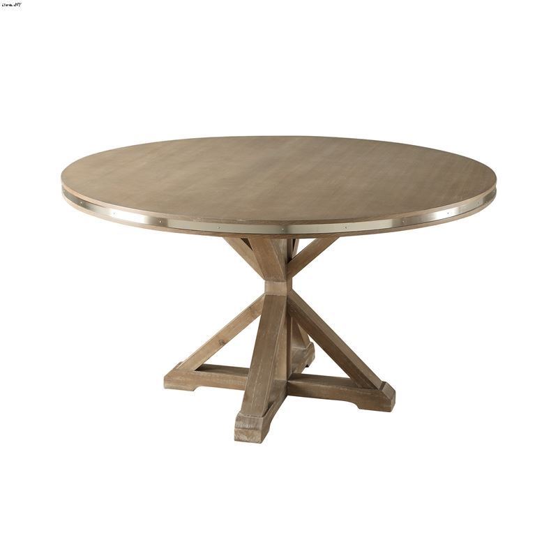 Beaugrand Grey Oak Round Pedestal Dining Table 517