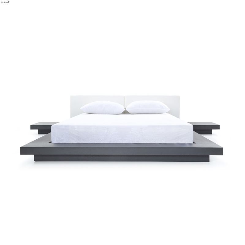 Opal King Modern Wenge  White Platform Bed