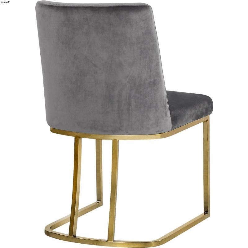 Heidi Grey and Gold Upholstered Velvet Dining Chair - Set of 2