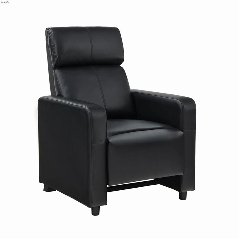 Toohey Black Leatherette Home Theater Push Back Re