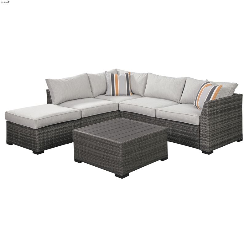 Cherry Point Grey 4 Piece Outdoor Sectional Set P3
