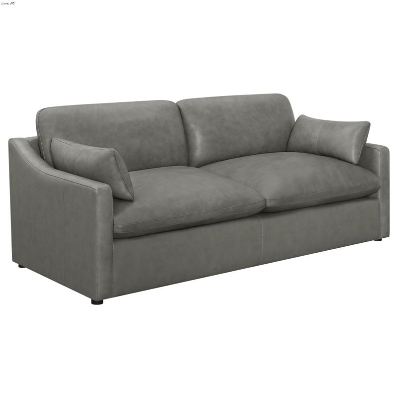 Grayson Grey Leather Sofa 506771