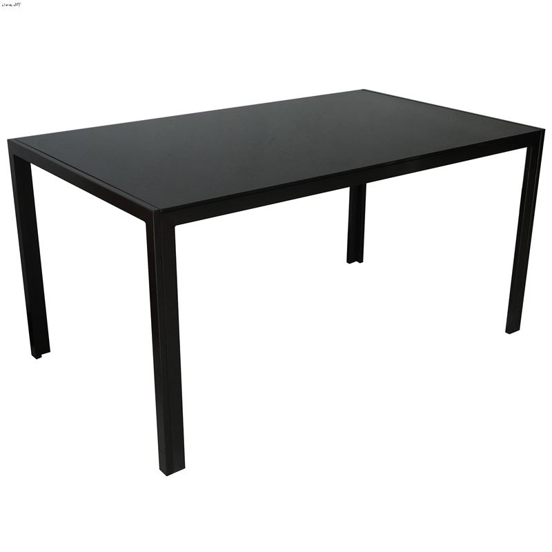 Contra Black Glass Top Dining Table 201-843BK