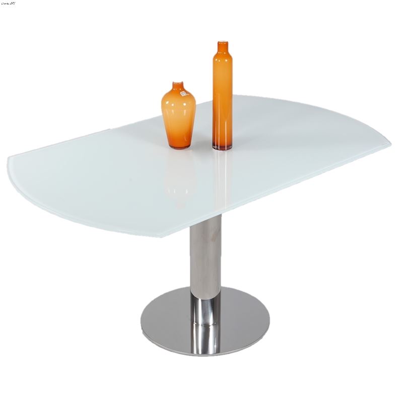Tami White Glass Extension Dining Table by Chintal