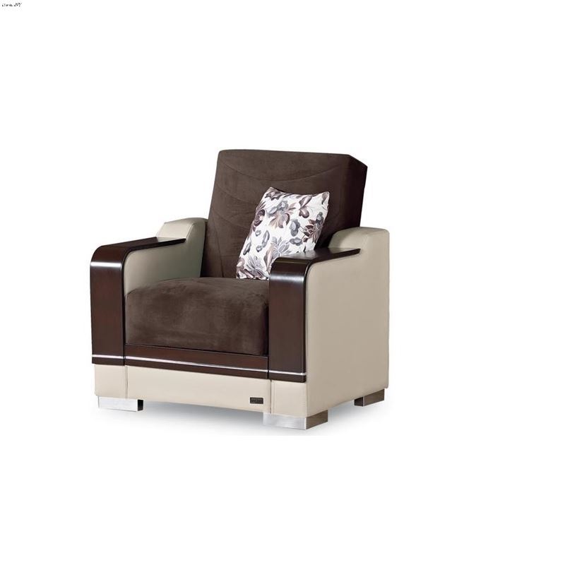 Texas Rich Brown Textured Fabric Chair