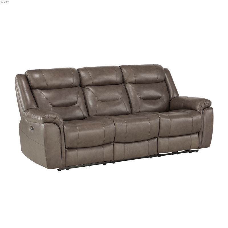 Kennett Taupe Leather Power Reclining Sofa 9528BRG