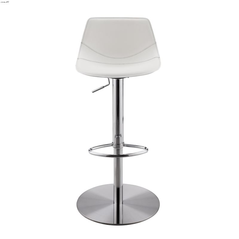 Rudy White Adjustable Bar Stool 05204WHT by Euro S