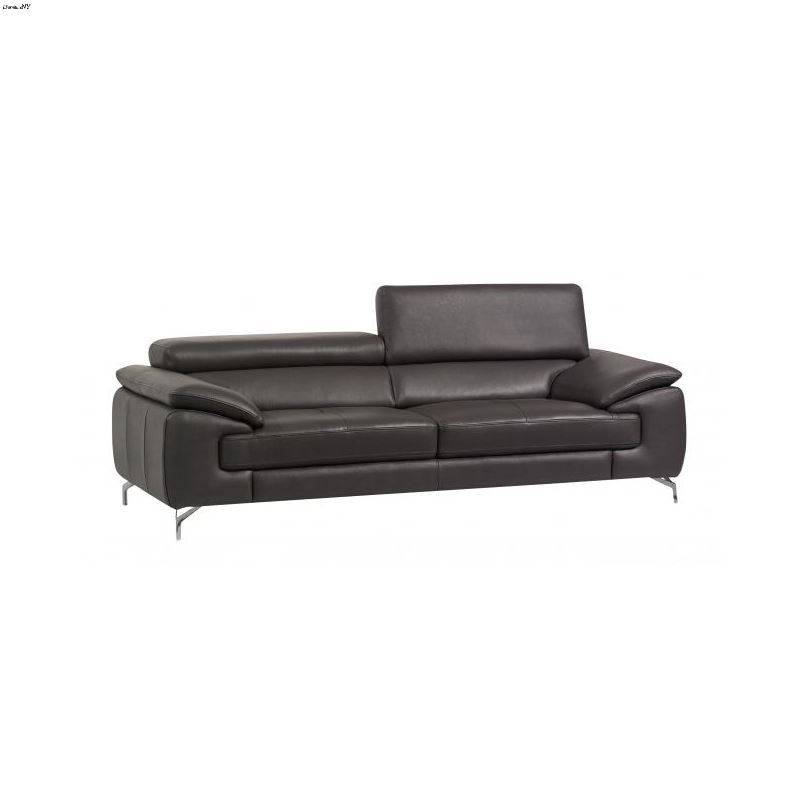 A973 Slate Grey Leather Sofa