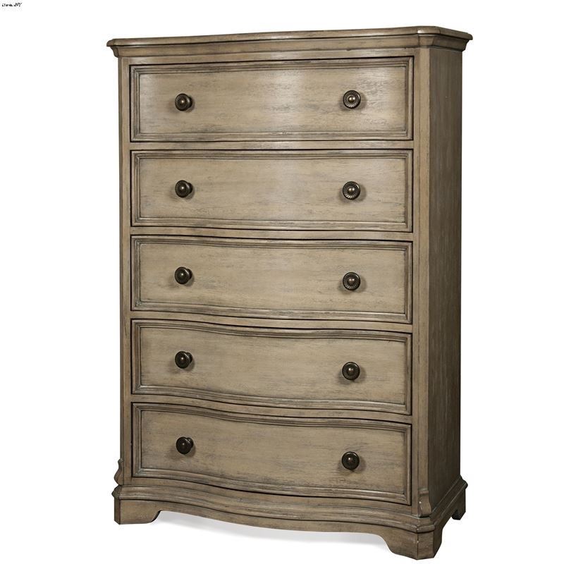 The Corinne 5 Drawer Chest in Acacia Finish by Riv