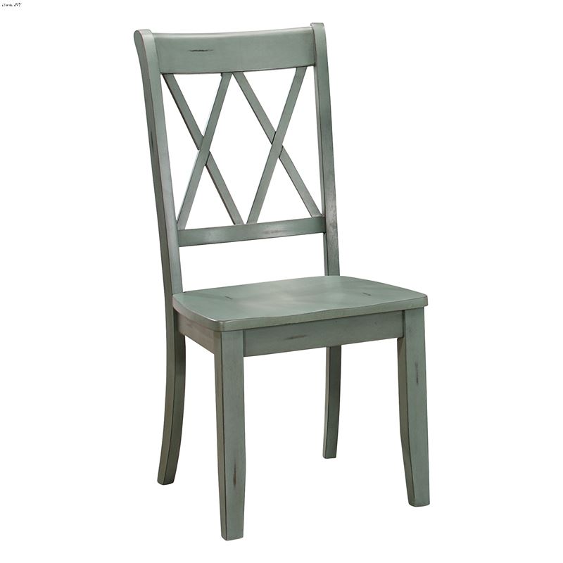 Janina Sand Thru Teal X-Back Dining Side Chair 551